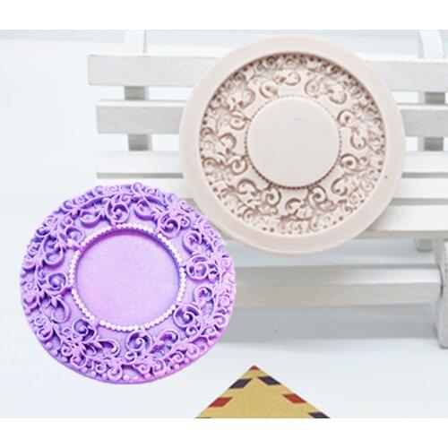 Round Lace Fondant Cake Silicone Molds Cake Decoration DIY Baking Tools Lace Kitchen Baking Accessories Resin Soap Mold M386
