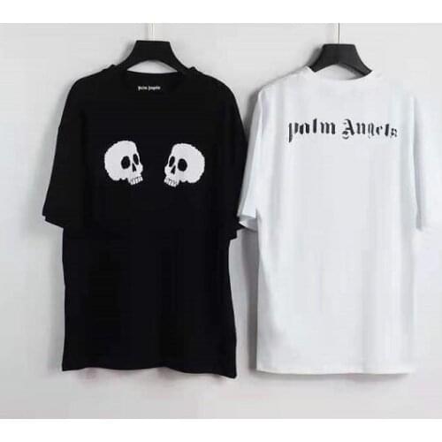 Palm Angel 22SS Letter logo Male and Ladies Couple Skull Pattern Casual Fashion Round Neck Short Sleeve T-shirt igh quality