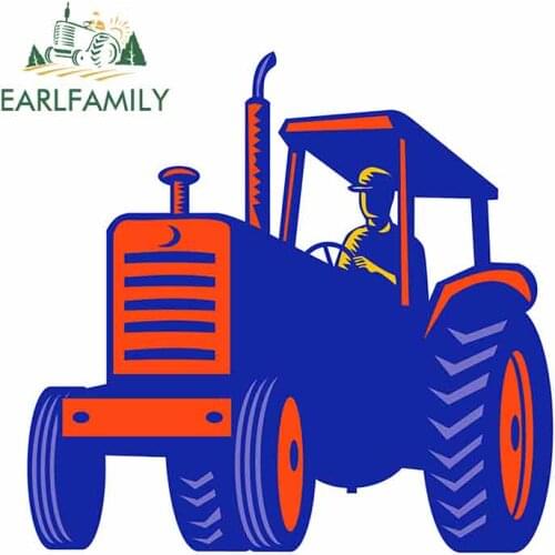 EARLFAMILY 13cm x 12.4cm For Vintage Farm Tractor Graffiti Car Stickers Vinyl Material Decal Graffiti Graphics Scratch-Proof