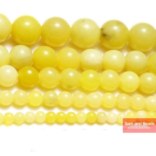 Natural Stone Lemon Jaspe Round Loose Beads 4-12MM Pick Size For Bracelet Necklace Making LJB21