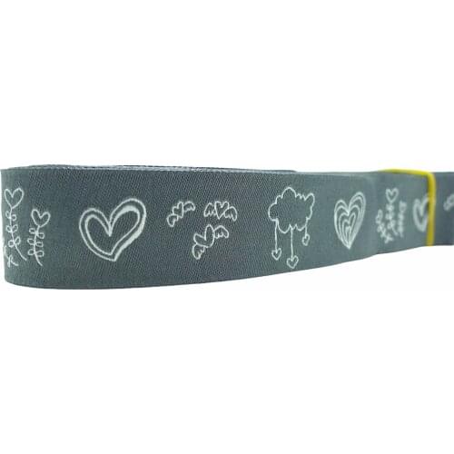 10 Meters 7/8'' 22mm Crazy Love Heart Pattern Dog Collar Woven Jacquard Ribbon