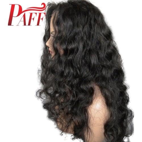 PAFF 13x4 Loose Wave Lace Front Human Hair Wigs Side Parts Glueless Brazilian Remy Hair Pre Plucked Bleached Knots