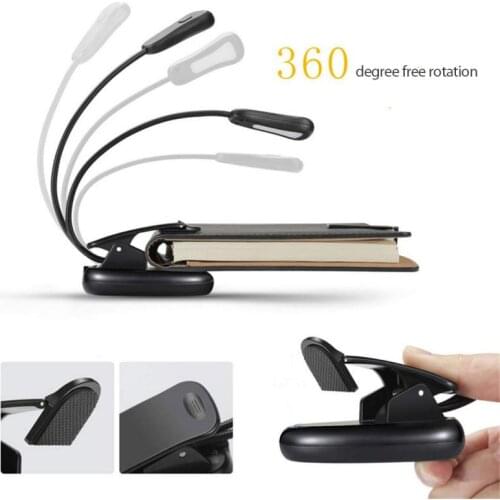 Rechargeable Clip-on Desk Lamp Dimmable Eye Protection Reading Light LED Creative Night Lights Small Table Lamp Switch Dimming