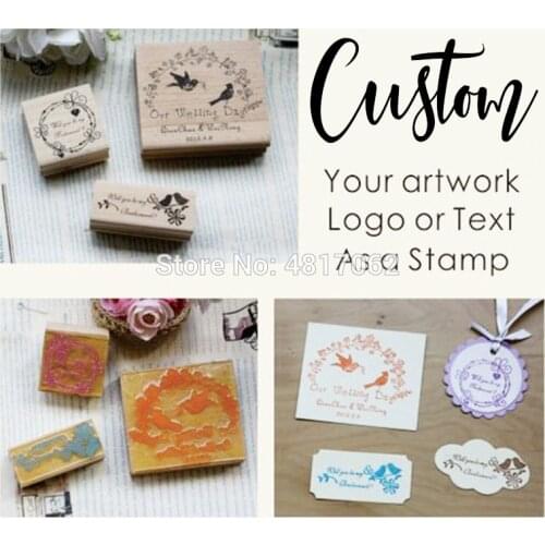 Personalized Stamp Self Ink , Modern Business Family or Wedding Custom wood rubber stamp