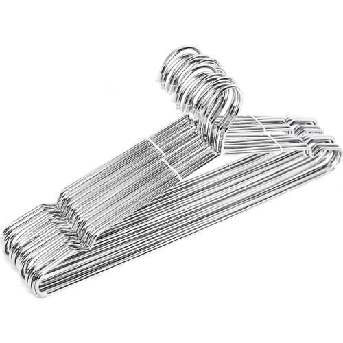 10pcs/lot diameter 4mm overstretches stainless steel solid hanger adult slip-resistant seamless metal clothes rack hangers