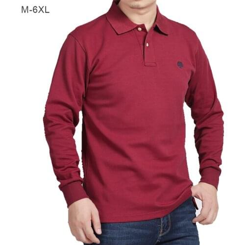 Long Polo Shirt men 6XL Camisa Polo Masculina Brand New Mens Loose Fit Full Sleeve Velvet Polo Shirts Casual Cotton Polos Hombre