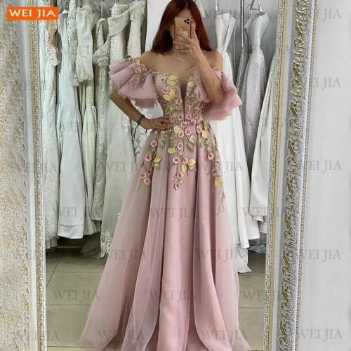 Sexy Boho Prom Gowns 2021 Long For Women Vestidos De Fiesta Largos Elegantes De Gala Slim Fit Tulle A Line Formal Dresses Party