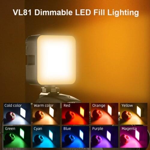 VL81 Dimmable LED Video Live Light 2500-6500K 3000mAh Rechargable Camera Photography Fill Lighting for Photo Studio Youtube Ins