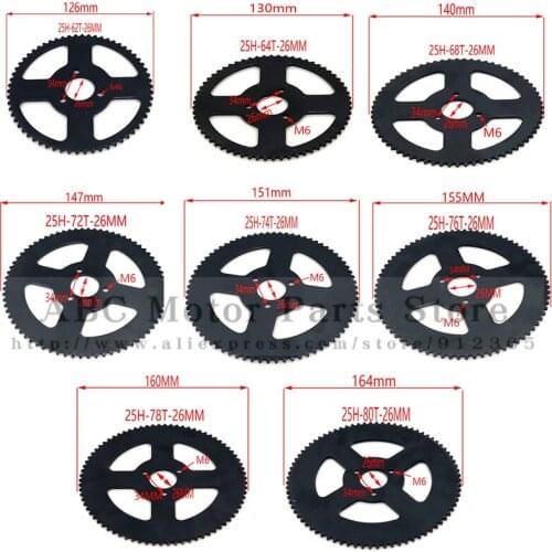 60 62 64 66 68 70 72 74 76 78 80 T Tooth 25H 26MM Rear Sprocket Mini Moto ATV Quad Dirt Pit Pocket Bike Chopper 47CC 49CC