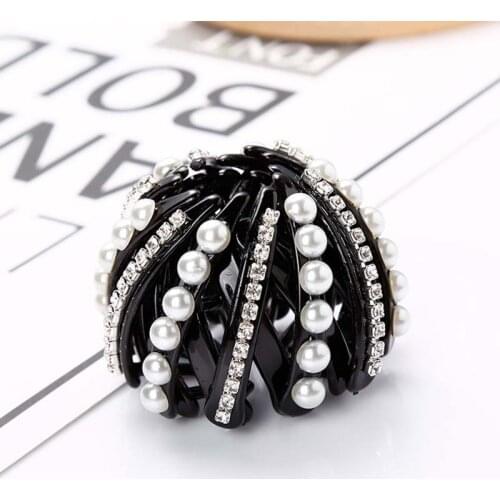 Oaoleer Women Hair Clips Crystal Bird Nest Hair Claw Bun Maker Hairgrip Hairpins Hair Accessories Female Ponytail Headwear