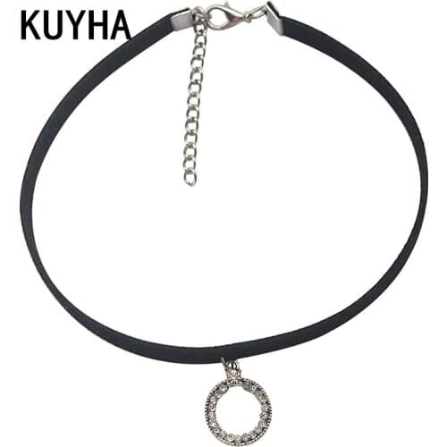 Black Rope Necklaces Chain 3 Punk Styles Choker Fashion Jewelry Handmade Present For Women Men