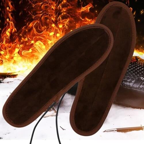 1 Pair USB Heated Insoles Foot Warming Pad Feet Warmer Sock Pad Mat Winter Outdoor Sports Heating Shoe Insoles Winter Warm