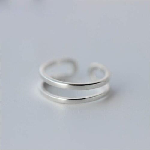 100% Real 925 Sterling Silver Double layer Rings For Women Adjustable Wedding Ring Fashion sterling-silver-jewelry