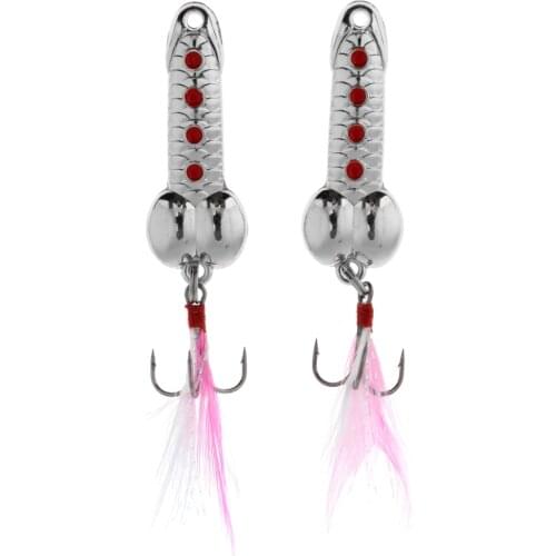2 pcs Casting Spoons Lures Hard VIB Metal Wobble Fish Lures Sinking Spinners Bait with Treble Hook Funny Fishing Gear