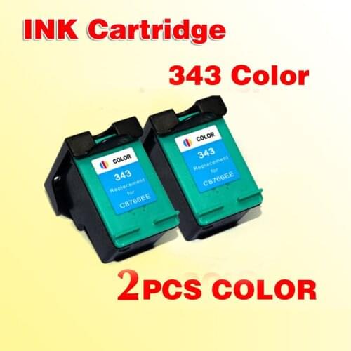 2x compatible for343 for 343 color ink cartridge 1500 Photosmart 325/335/385/2750 Deskjet 5443/5943