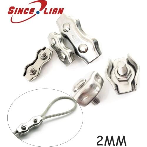 304 Stainless Steel Wire Rope Single Clamp Double Clamp Wire Rope Rolling Head Plate Type Chuck single clamp hardware Wire clamp
