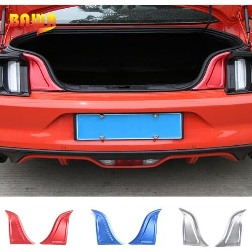 BAWA Car Interior Rear Tail Trunk Box Decor Triangle Sequins Decoration Trim Stickers For Ford Mustang 2015 Up Car Styling