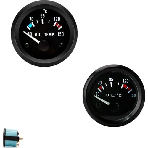2" 52mm Car Oil Temp Gauge 50~150 Celsius Temperature Meter 12V Auto Instrument With Oil Temp Sensor