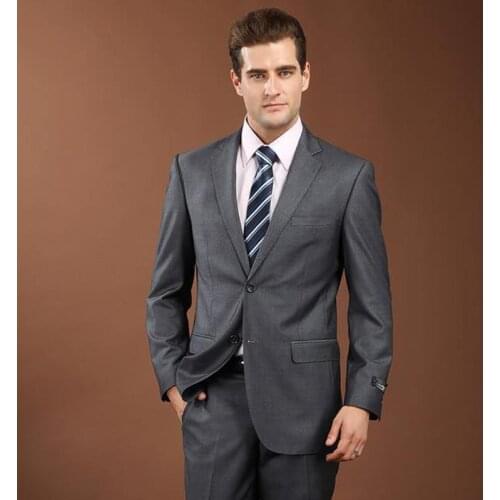 Formal Business Wedding Suits For Men Dark Gray Tuxedos Prom Suits High-end Men wool suits latest design coat pant suits for men