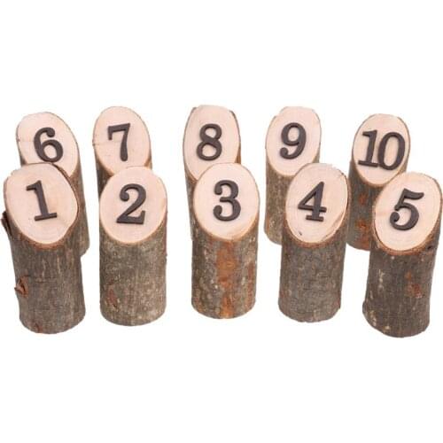 Rustic 1-10 Wooden Table Numbers Wedding Birthday Party Centerpieces Decor