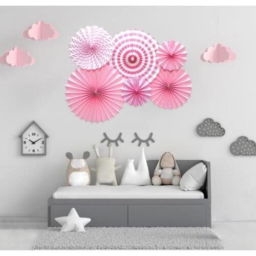 DIY Tissue Paper Fans Party Decorations Christmas Hanging Paper Crafts Baby Shower Decorations Birthday Wedding Decor Supplies