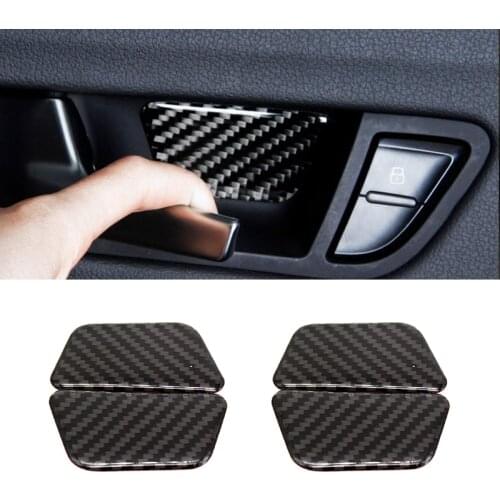 For Audi A4 B8 Q5 A5 2010 2011 2012 2013 2014 2015 Carbon Fiber 4pcs Car Door Handle Bowl Cover Trim