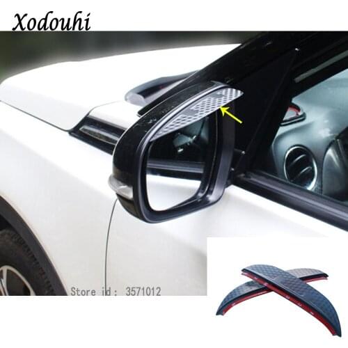 For Suzuki Vitara 2016 2017 2018 2019 Car Rear Rearview Glass Mirror Trim Rain Eyebrow Shield Sun Visor Shade Plastic Frame