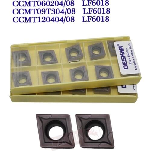 10pcs CCMT060204 CCMT060208 CCMT09T308 CCMT120404 LF6018 Carbide Inserts Cutter tool CNC Lathe Turning Tool For Stainless Steel
