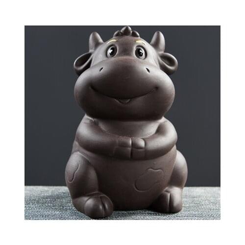 Chinese zodiac purple sand tea favorite Boutique dog pig Can raise ceramic tea to play chicken crafts sculpture statues Home