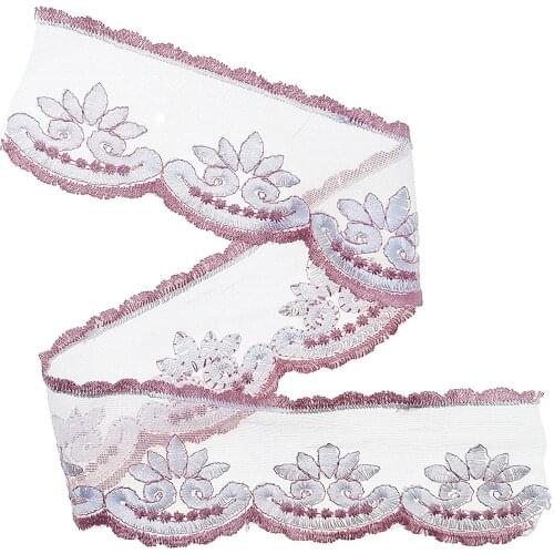 1 Yds Embroidery Lace Trim Floral Ribbon DIY Garment Wedding Dress Sewing Edge