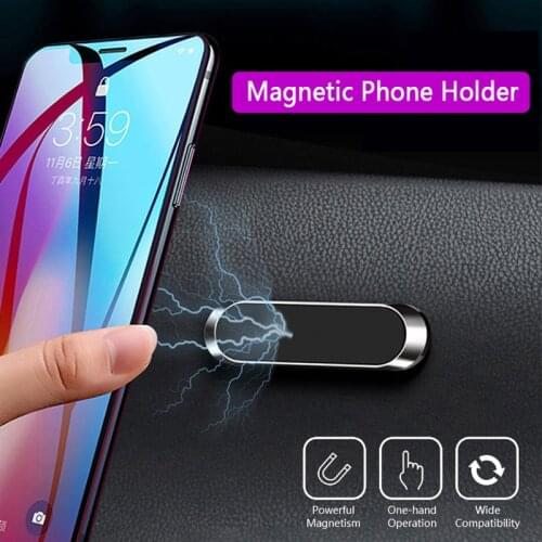 Magnetic Phone Holder Car Universal Paste Holder Stand For Smartphone Cell Phone Mini Strip Shape Stand GPS Car Mount Dashboad