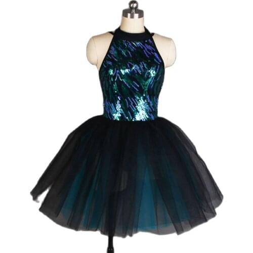 New Arrival Green Sequin Bodice Romantic Length Ballet Dance Dress For Girls/Women Ballet Stage Performance Dance Costume