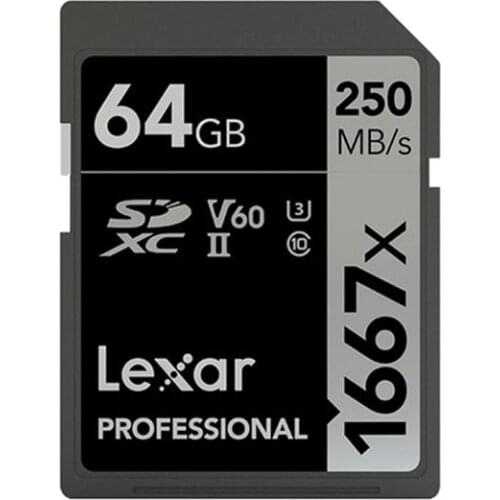 New Arrival!!! Lexar 1667X 64GB 128GB 256GB SDXC Card U3 250MB/s Class 10 SD Memory Card V60 For 3D 4K video Camera