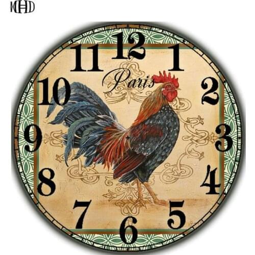 New arrival rooster icon diy diamond painting wall clock 3D full square & round diamond 5d diy diamond embroidery crafts hot