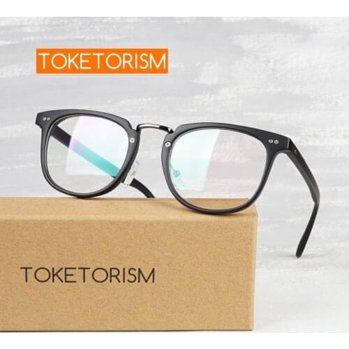 Toketorism Metal Nose Bridge Optical Glasses Frame Myopia Men Retro Vintage Square Women Eyeglasses