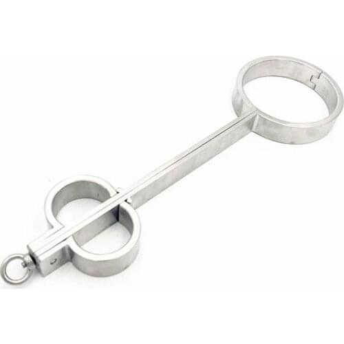 Stainless Steel Neck Collar Hand Cuffs BDSM Bondage Restraints Adult Games Handcuffs Slave Collars Sex Toys For Couples Torture