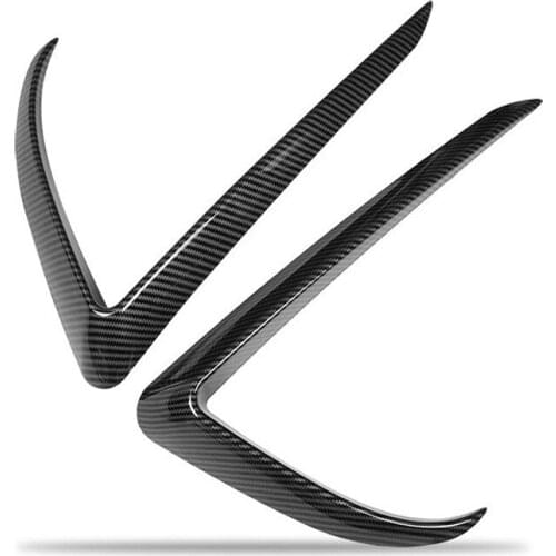 1 Pair Front Blade Trim For Tesla Model 3 2017 - 2021 Fog Lamp Frame Accessories ABS Carbon Fiber Car Supplies