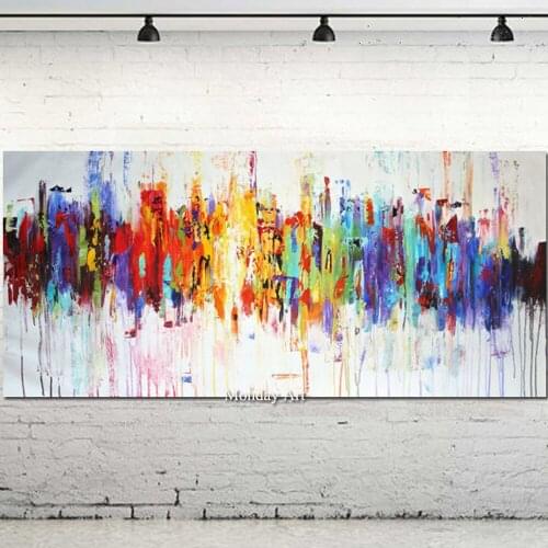 Posters Quardro Wall Art Canvas Painting, Modern Abstract Blue Yellow Posters Wall Art Pictures For Living Room Home Decor