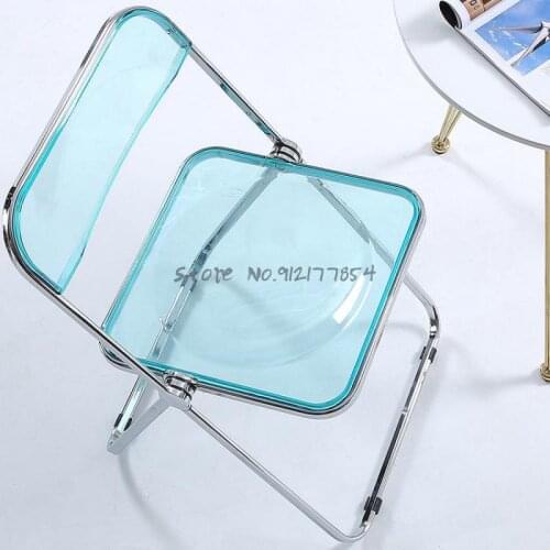 Transparent Chair Acrylic Folding Chair Ins Net Red Nordic Home Back Dining Chair Modern Minimalist Makeup Stool