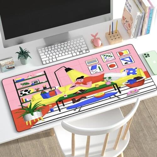 Drop Shipping Funny Cute Mouse Pad Keyboard Mouse Pad Gaming Accessories for Laptop Gamer Pad Anti-slip Natural Rubber Mousepad
