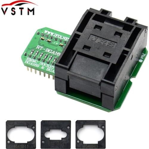 RT-BGA169-01 V2.2 EMMC Seat EMCP153 EMCP169 Socket for RT809H Programmer 11.5*13mm Add more 3 pcs Matrix