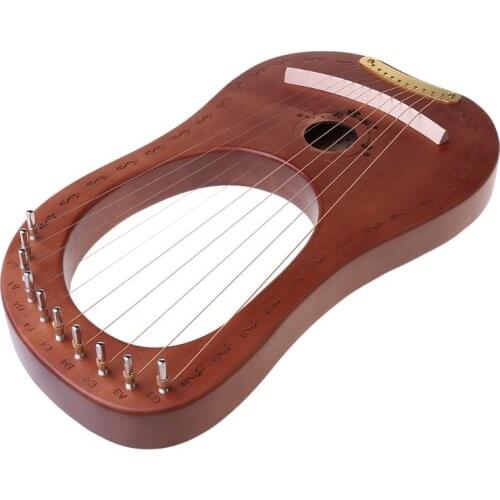 RXBC Portable Practice Harp Solid Wood 10 String Party Lier Harp Professional Musical Instrument Sound Entertainment Gifts