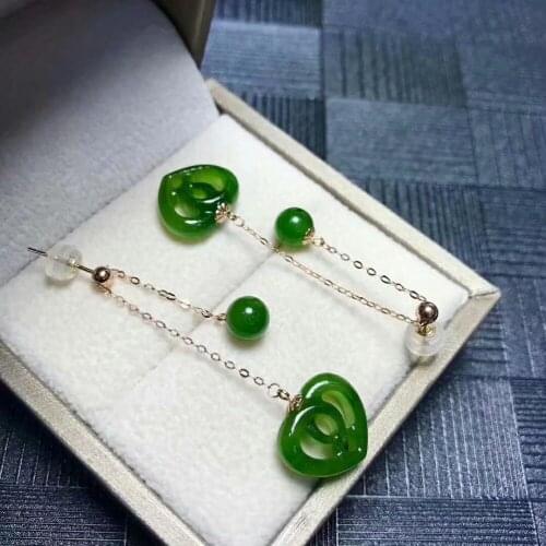 SHILOVEM 18k yellow gold Natural Jasper drop earring classic fine Jewelry women wedding new gift wholesale myme06061213.5by