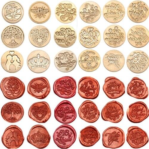 DIY Retro Antique Metal Plant Sealing Wax Seal Stamp for DIY Wedding Invitations Decor Ancient Wax Stamp Craft