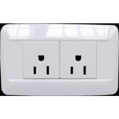 118mm USA Wall Power Outlet Socket Plug Adapter Charger 250V 10A 2Gang Socket American Standard XT002