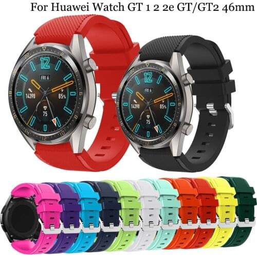 22MM silicone watch band for Huawei Watch GT 1 2 2e GT/GT2 46mm replacement Bands For samsung gear s3 Galaxy watch 46mm strap