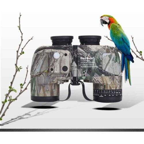 Boshile HD Military Binoculars 10x50 Professional Marine Binoculo High Power Waterproof Compass Binoculars LLL Night Vision