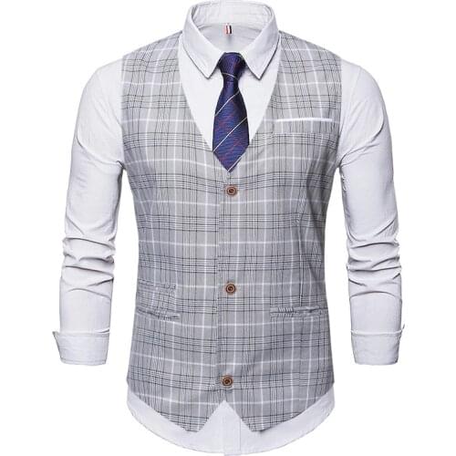 Business Vest Waistcoat Men 2019 New Mens Casual Suit Vest Formal Wedding Waistcoat