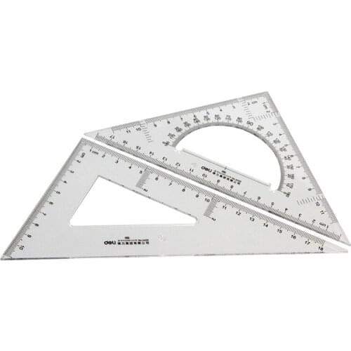 1set 6420 plastic trigonometric 18/25/28cm triangle plate for pupil stationery ruler drawing use ruler