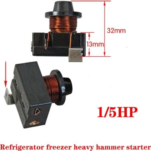 1pc 1/5HP Hammer starter Refrigerator freezer starter Compressor starter protector Without capacitor